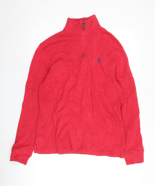 Polo Ralph Lauren Red Men’s M 1/2 Zip Cotton Jumper