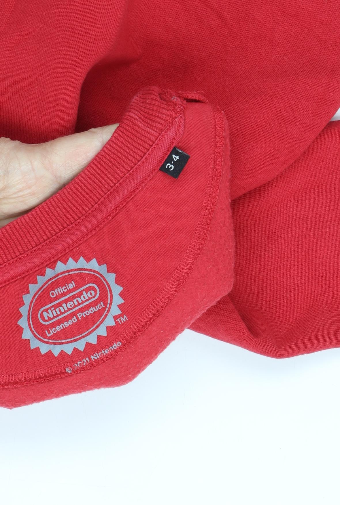 Nintendo Boys Red Christmas Pullover Sweatshirt 3-4 Years