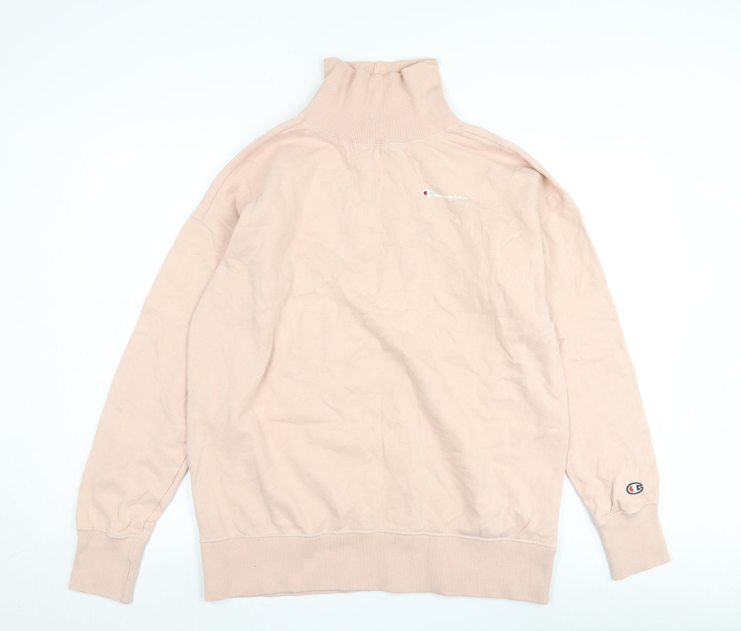 Champion Women's Beige High Neck Pullover Sweatshirt Size S