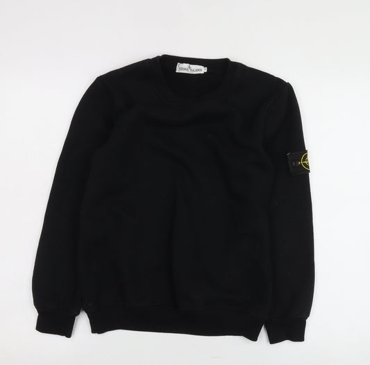 Stone Island Men's Black Crew Neck Pullover Sweatshirt M