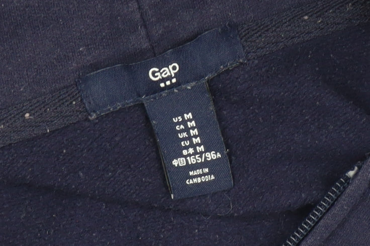 Gap Unisex Blue Full Zip Hoodie M with Logo