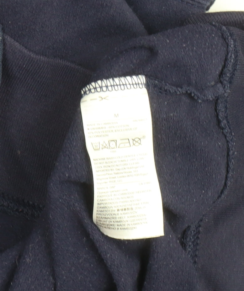 Gap Unisex Blue Full Zip Hoodie M with Logo
