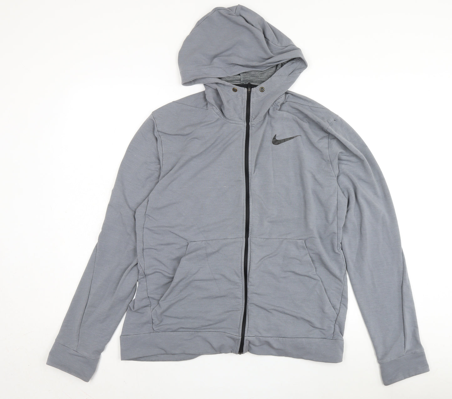 Nike Men's Grey Hooded Jacket M Full Zip