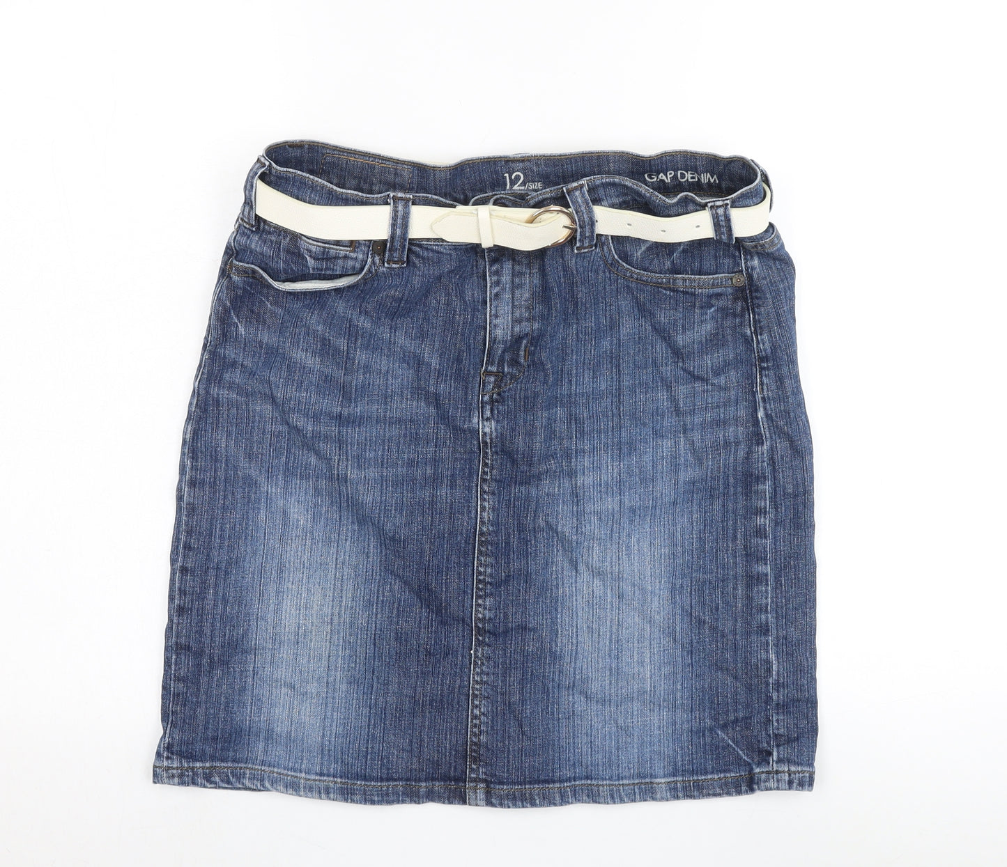 Gap Women's Blue Denim Skirt Size 12, Casual Staple