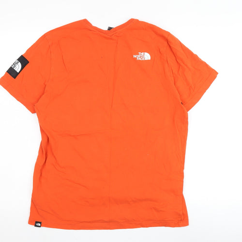 The North Face Men's Orange Cotton T-Shirt, M, Short Sleeve