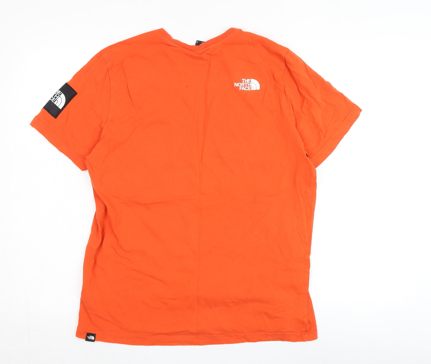 The North Face Men's Orange Cotton T-Shirt, M, Short Sleeve