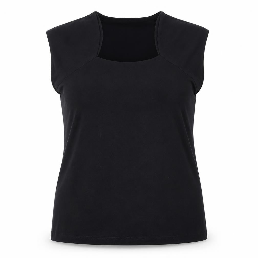 Front view of Russell Collection unisex black 2xl basic cotton tank