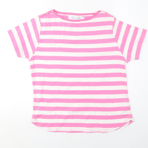 Pure & Natural Women's Pink Striped Cotton T-Shirt