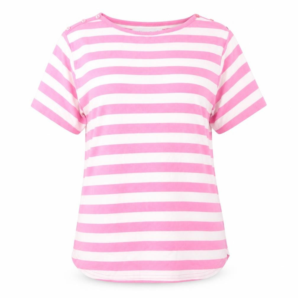 Pure & Natural Women's Pink Striped Cotton T-Shirt