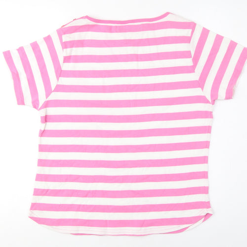 Pure & Natural Women's Pink Striped Cotton T-Shirt