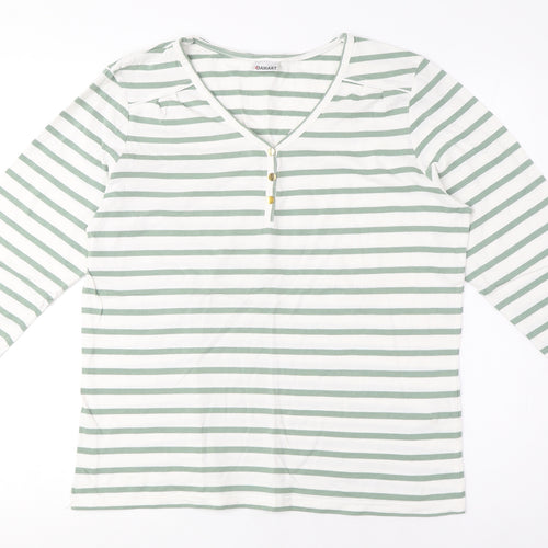 Damart Women's Green Striped T-Shirt M Casual