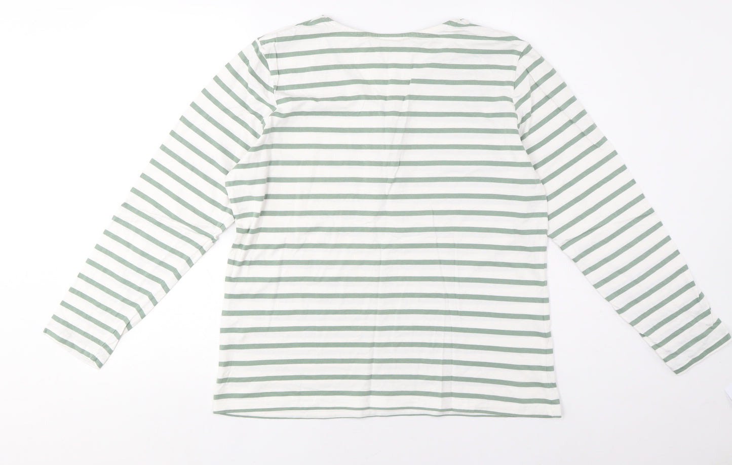 Damart Women's Green Striped T-Shirt M Casual