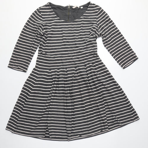 FatFace Women’s Black Striped Skater Dress Size 12