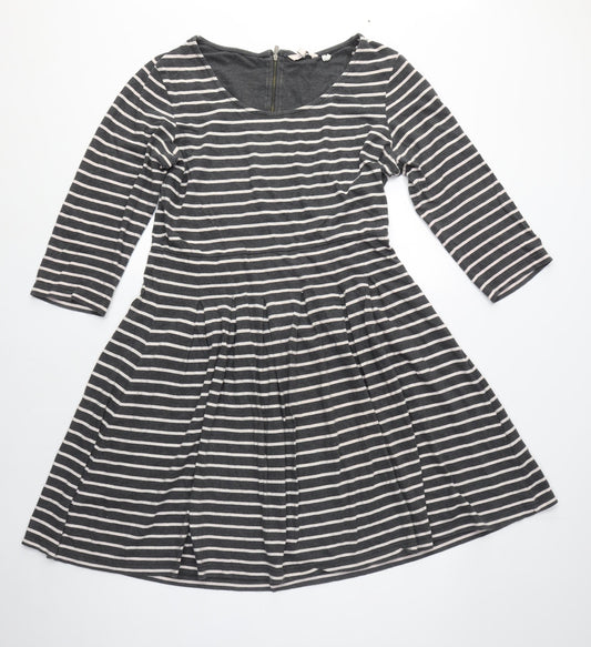 FatFace Women’s Black Striped Skater Dress Size 12