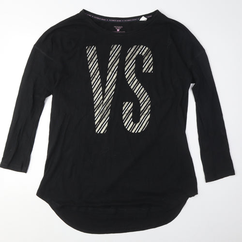 Victoria's Secret Women's Black M Basic 3/4 Sleeve T-Shirt