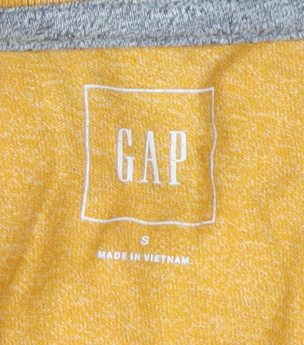 GAP Men's Yellow Long Sleeve Polo Shirt S