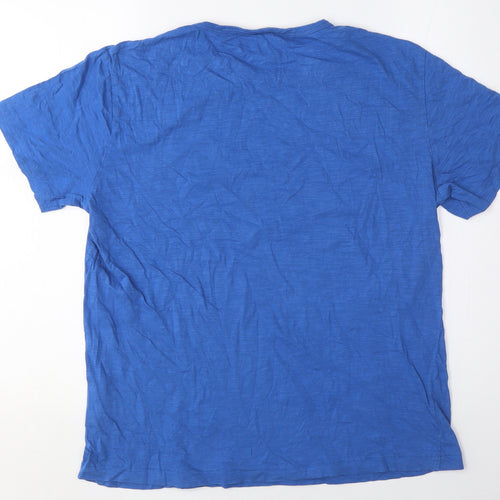 Replay Men's Blue Graphic Print Crew Neck T-Shirt