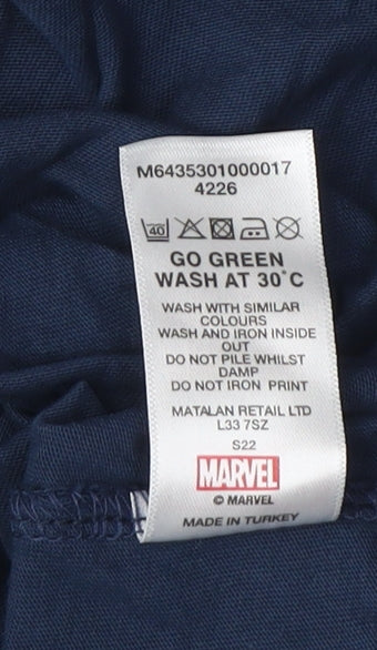 Marvel Men's Blue Graphic Print T-Shirt, Size L