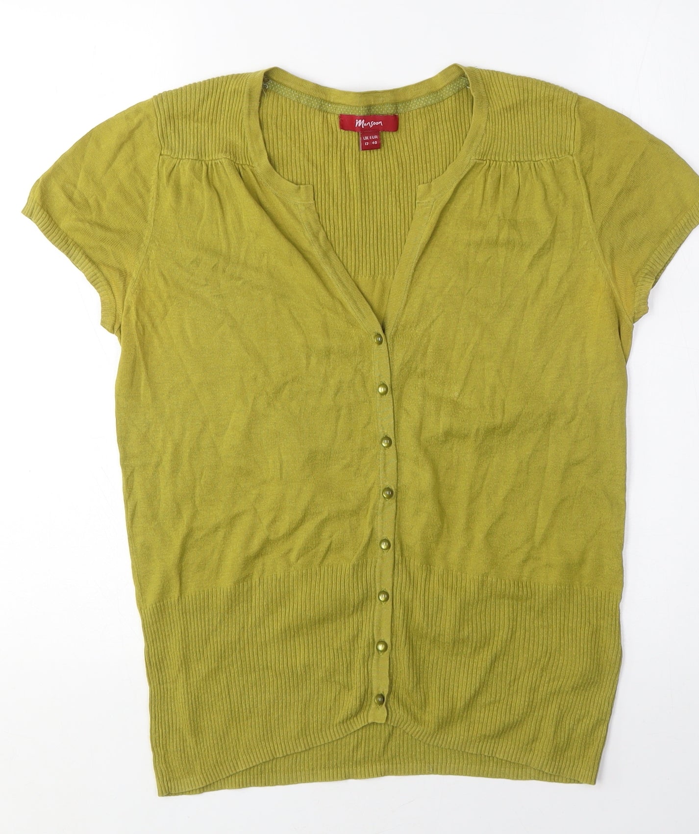 Monsoon Women's Green Cotton Blouse - Size 12