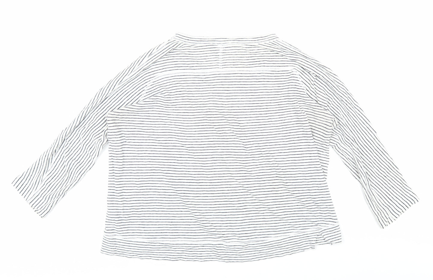 Whistles Women's White Striped 3/4 Sleeve T-Shirt