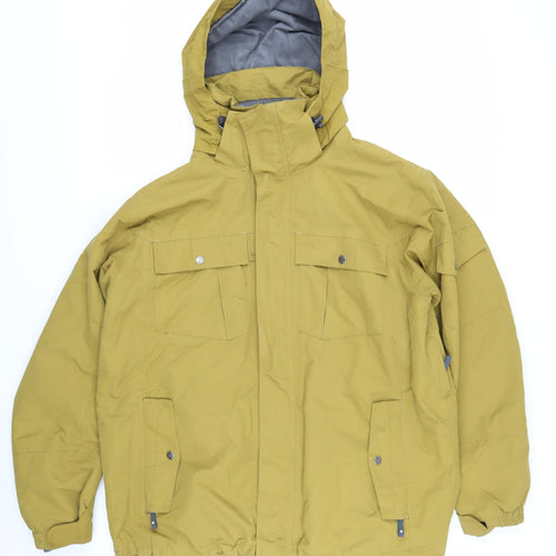 Surfanic Men's Yellow Parka Jacket L Hooded Insulated