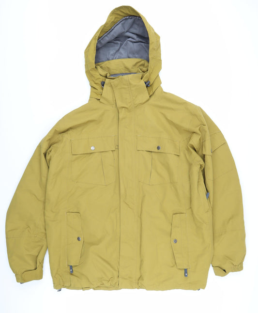 Surfanic Men's Yellow Parka Jacket L Hooded Insulated