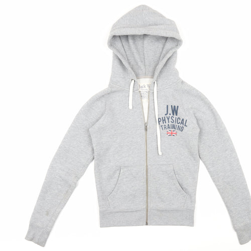 Jack Wills Grey Full Zip Women's Hoodie - Size 6