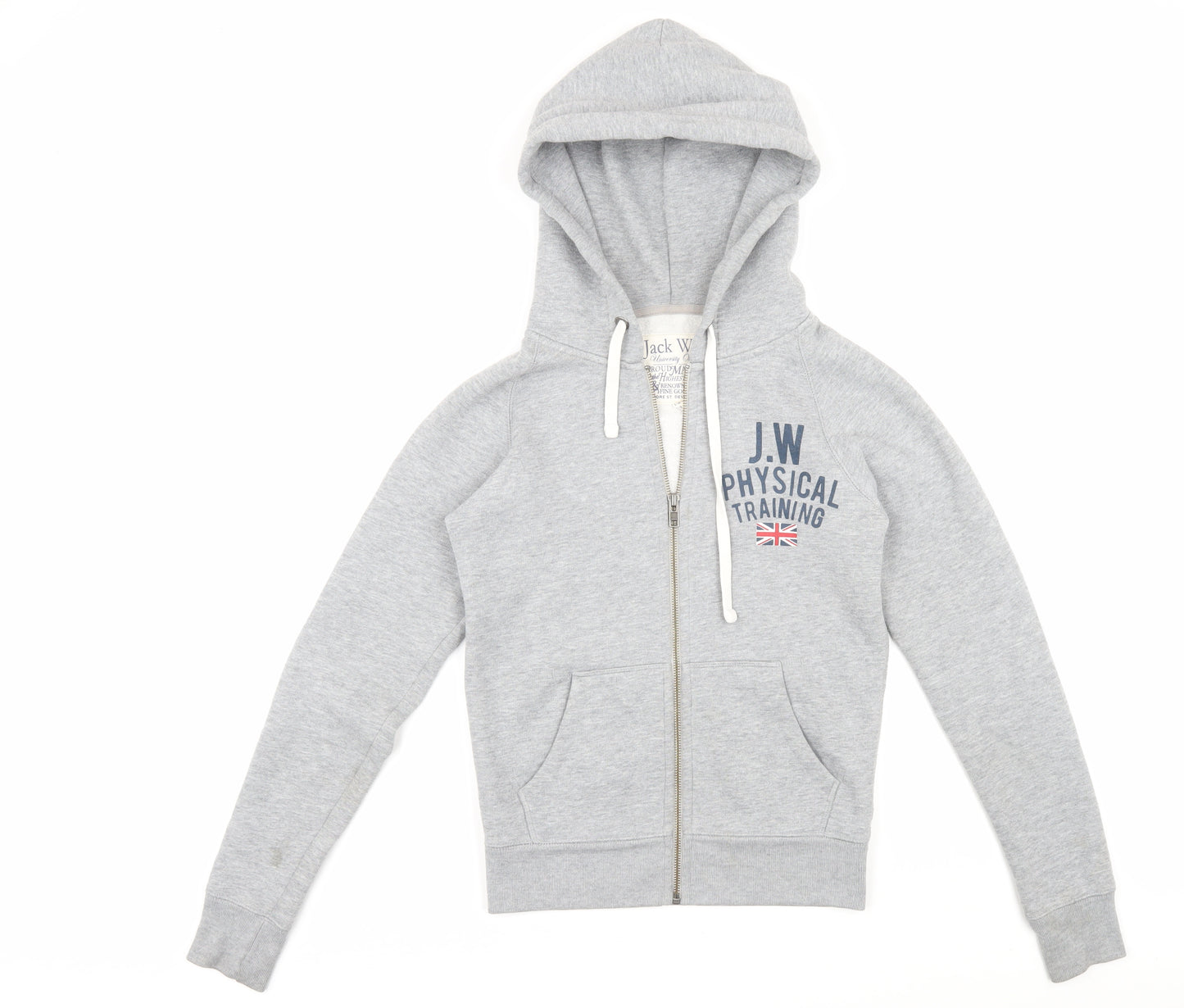 Jack Wills Grey Full Zip Women's Hoodie - Size 6