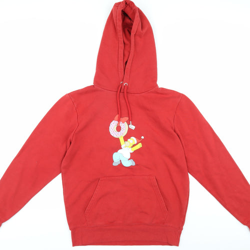 Primark Simpsons Men's Red Hoodie M Pullover Graphic