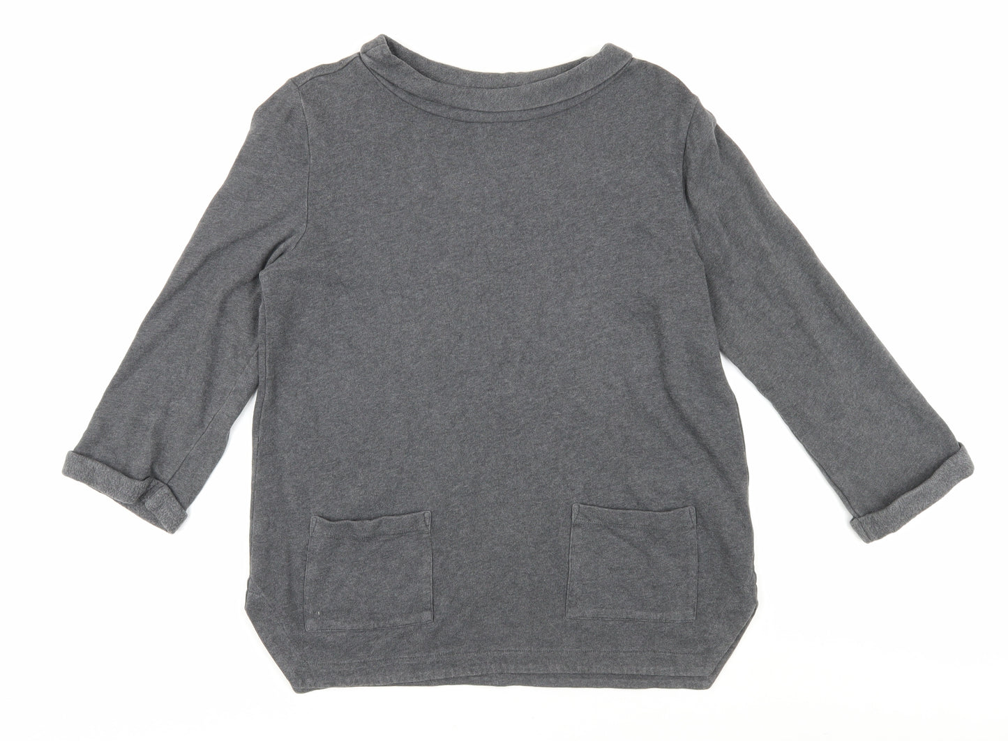 Seasalt Cornwall Women's Grey 3/4 Sleeve T-Shirt Size 8