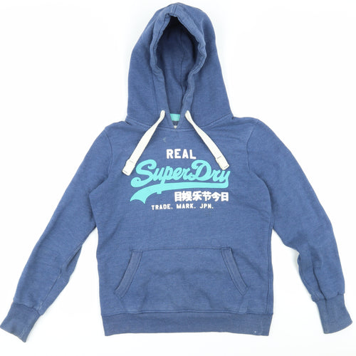 Superdry Women's Blue Hoodie M Graphic Print