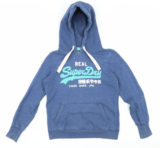 Superdry Women's Blue Hoodie M Graphic Print