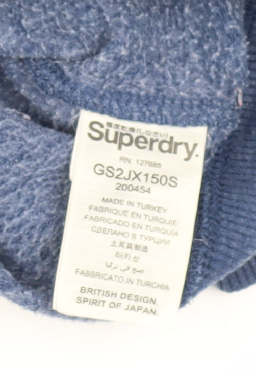 Superdry Women's Blue Hoodie M Graphic Print