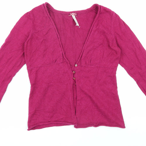 White Stuff Women’s Pink V-Neck Cardigan Size 12