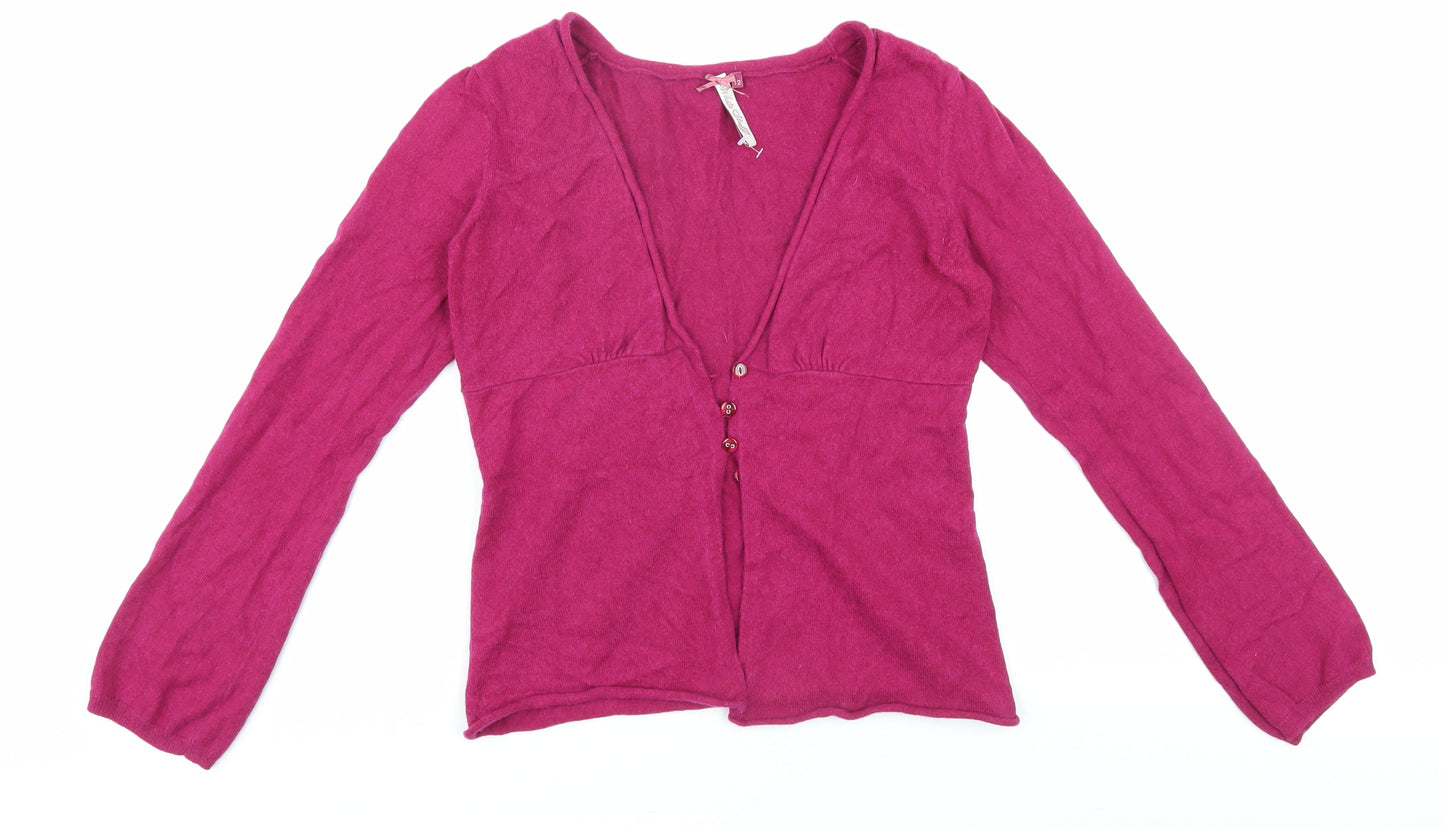 White Stuff Women’s Pink V-Neck Cardigan Size 12