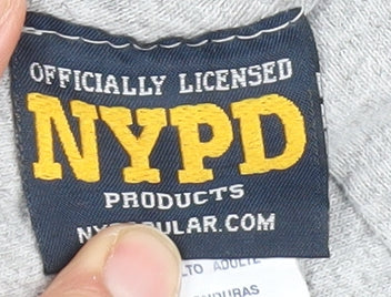 NYPD Men's Grey Long Sleeve T-Shirt, Size L