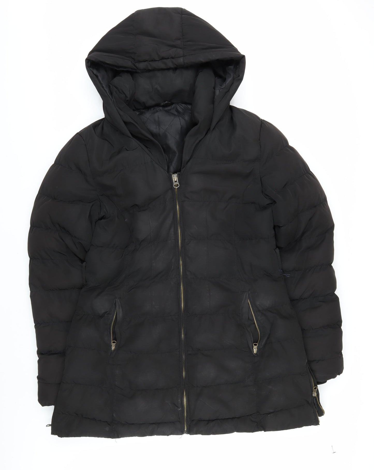 Golddigga Women's Black Puffer Jacket UK Size 14