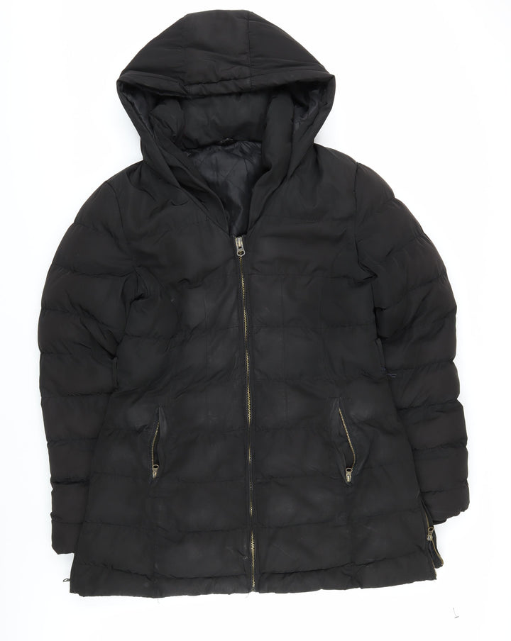 Golddigga Women's Black Puffer Jacket UK Size 14