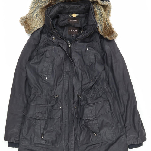 Phase Eight Women's Black Parka Coat Size 10