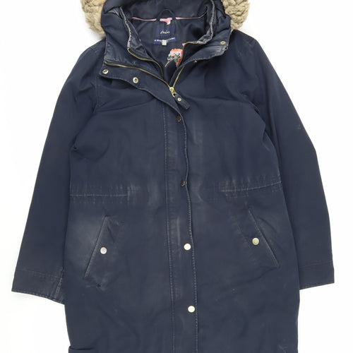 Joules Women's Blue Parka Size 10 - Warm Winter Coat