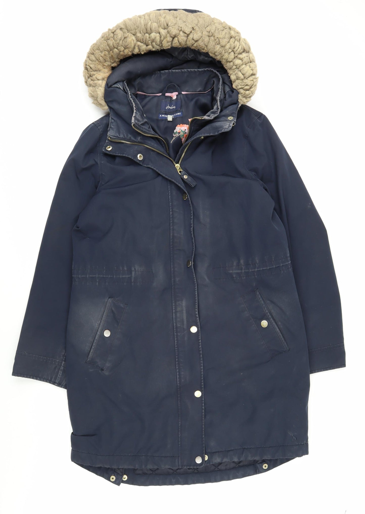 Joules Women's Blue Parka Size 10 - Warm Winter Coat