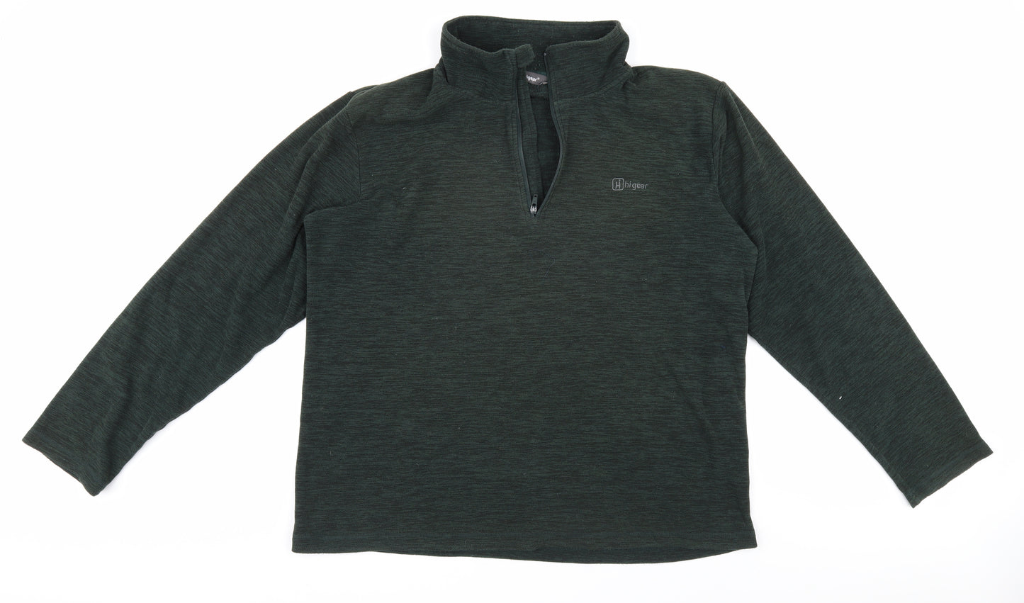 Hi Gear Men Green 1/4 Zip Sweatshirt XL
