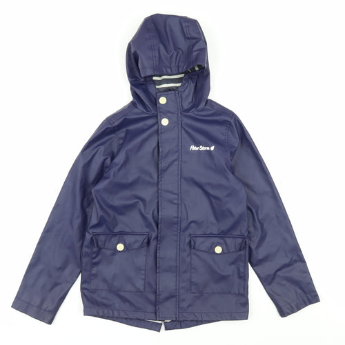 Peter Storm Girls Blue Waterproof Hooded Rain Coat 9-10 Years