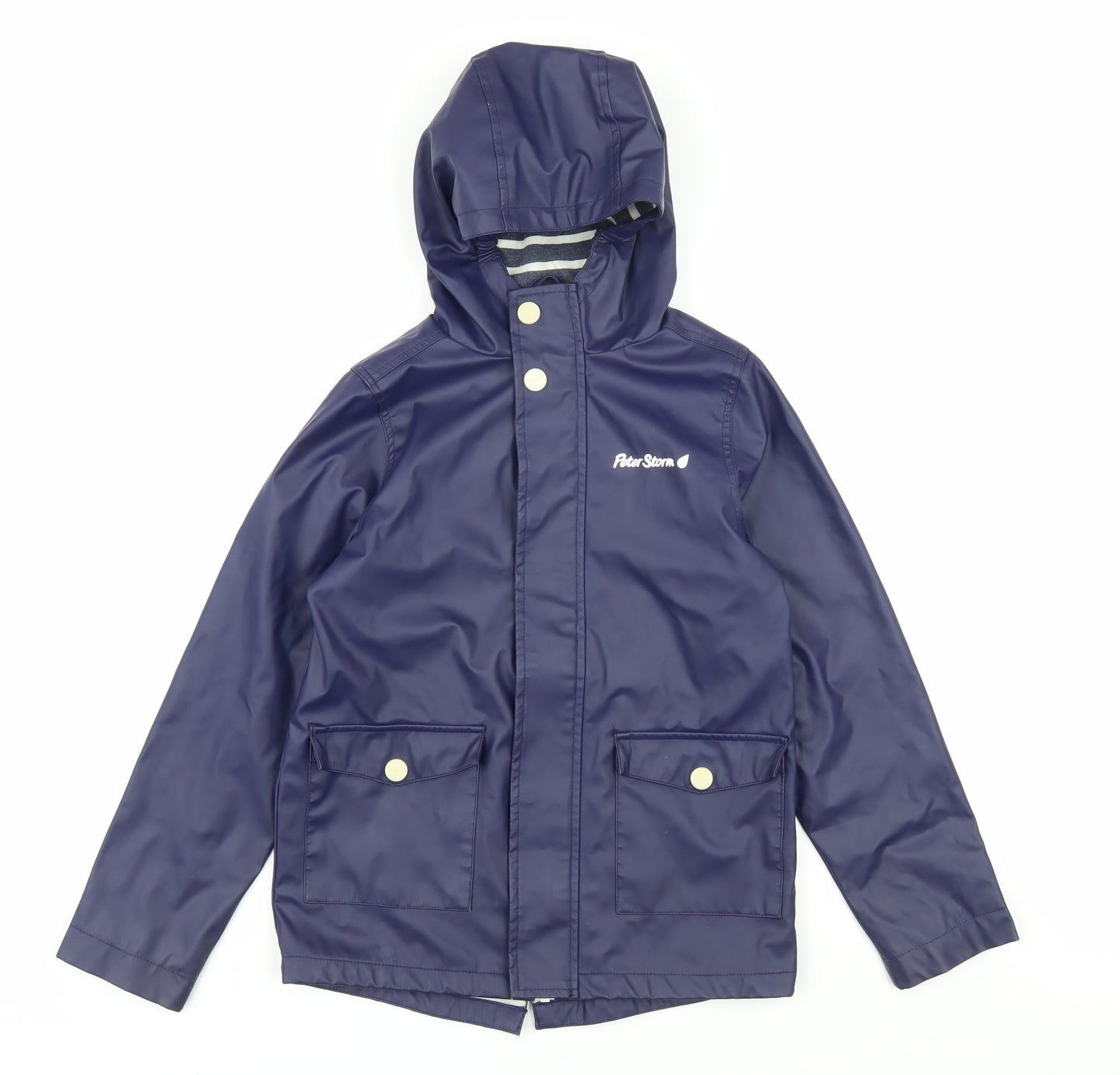 Peter Storm Girls Blue Waterproof Hooded Rain Coat 9-10 Years