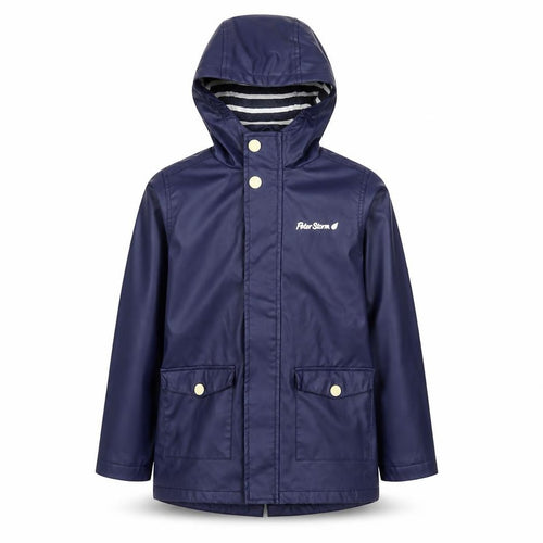 Peter Storm Girls Blue Waterproof Hooded Rain Coat 9-10 Years