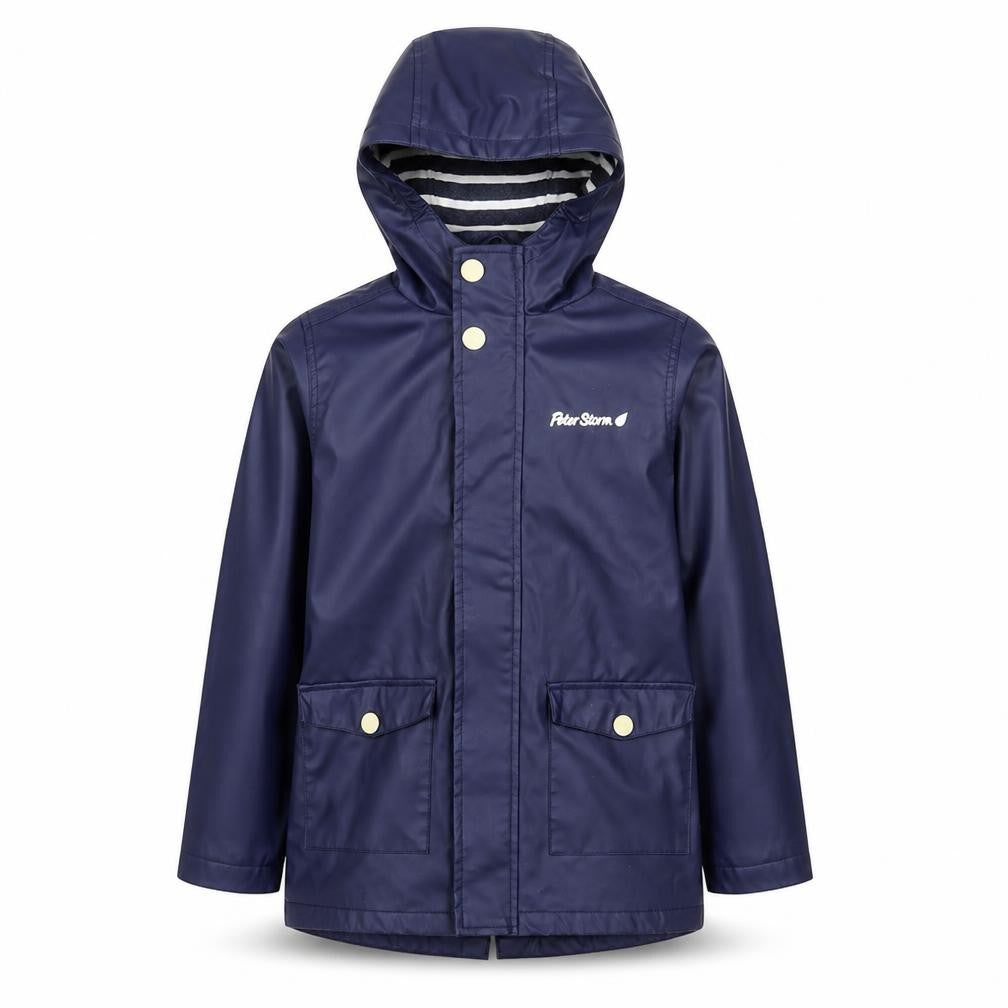 Peter Storm Girls Blue Waterproof Hooded Rain Coat 9-10 Years