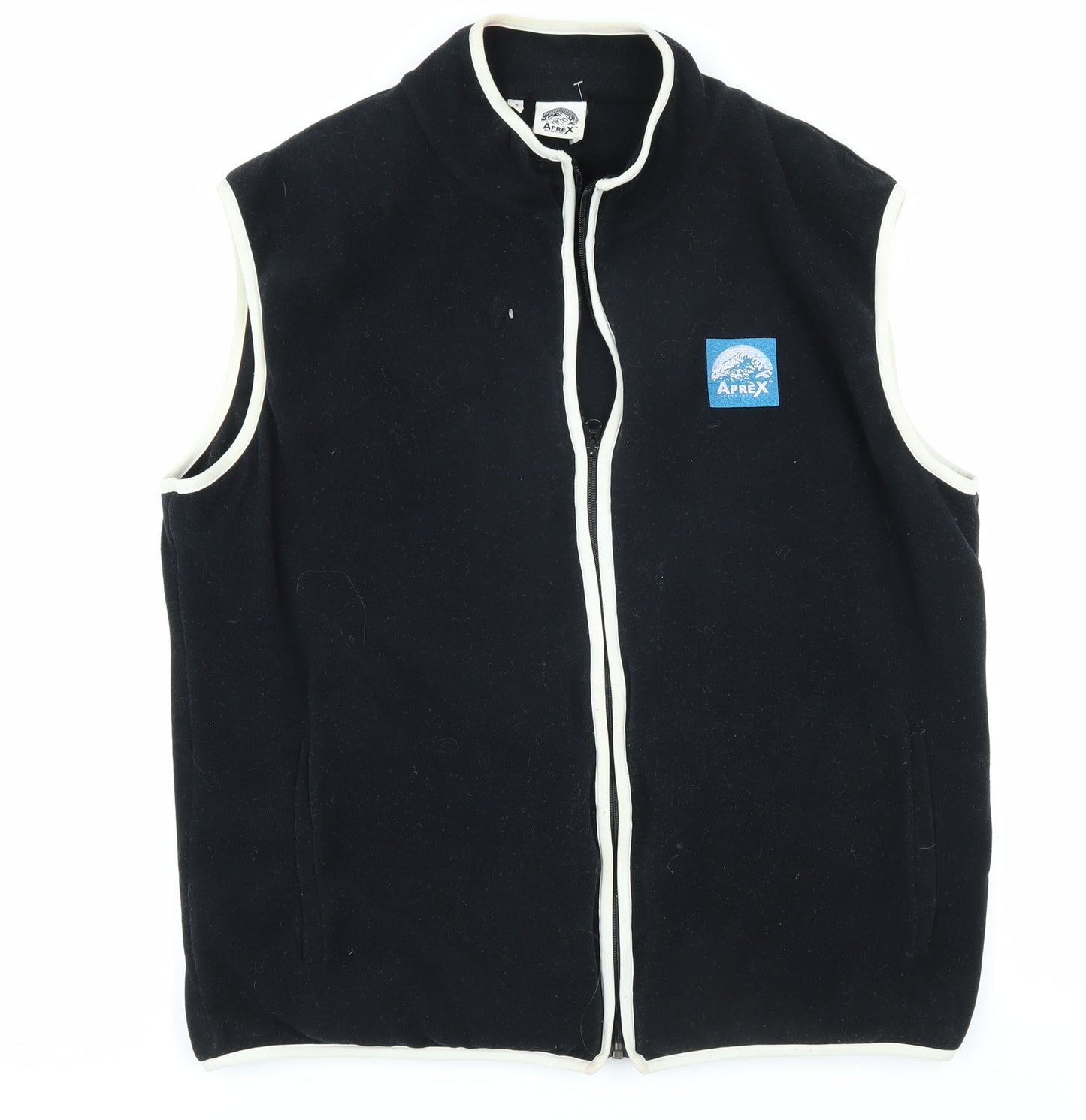 Aprex Black Men's XL High Neck Vest with Zip Closure