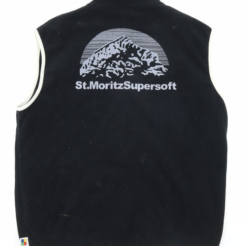 Aprex Black Men's XL High Neck Vest with Zip Closure