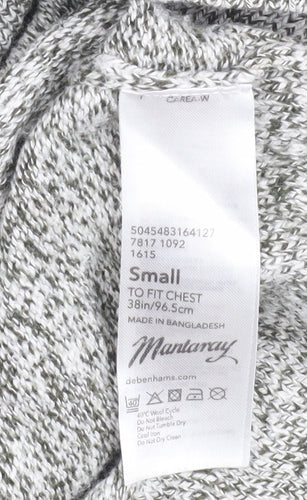 Mantaray Men's Grey S Chunky-Knit Pullover Jumper