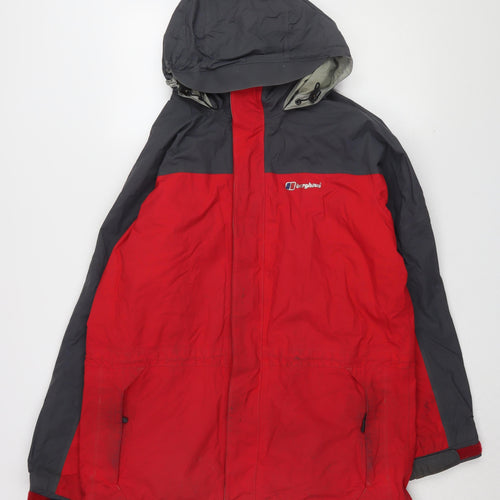 Berghaus Men's Red Rain Coat L Hooded Waterproof